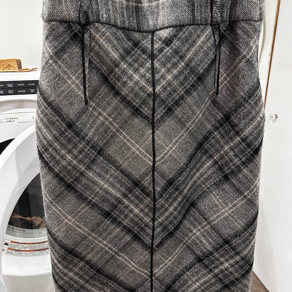 Plaid Wool Gray Women's Skirt